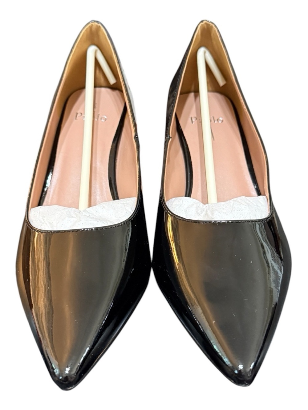 Paolo Bilson-L Black Patent Block Heel Pumps Size 11M NIB
